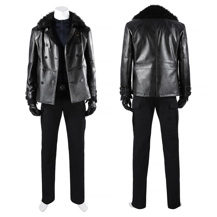 Resident Evil 9 Requiem Leon Leather Jacket Fullset Cosplay CostumesThemed Carnival Party Outfit