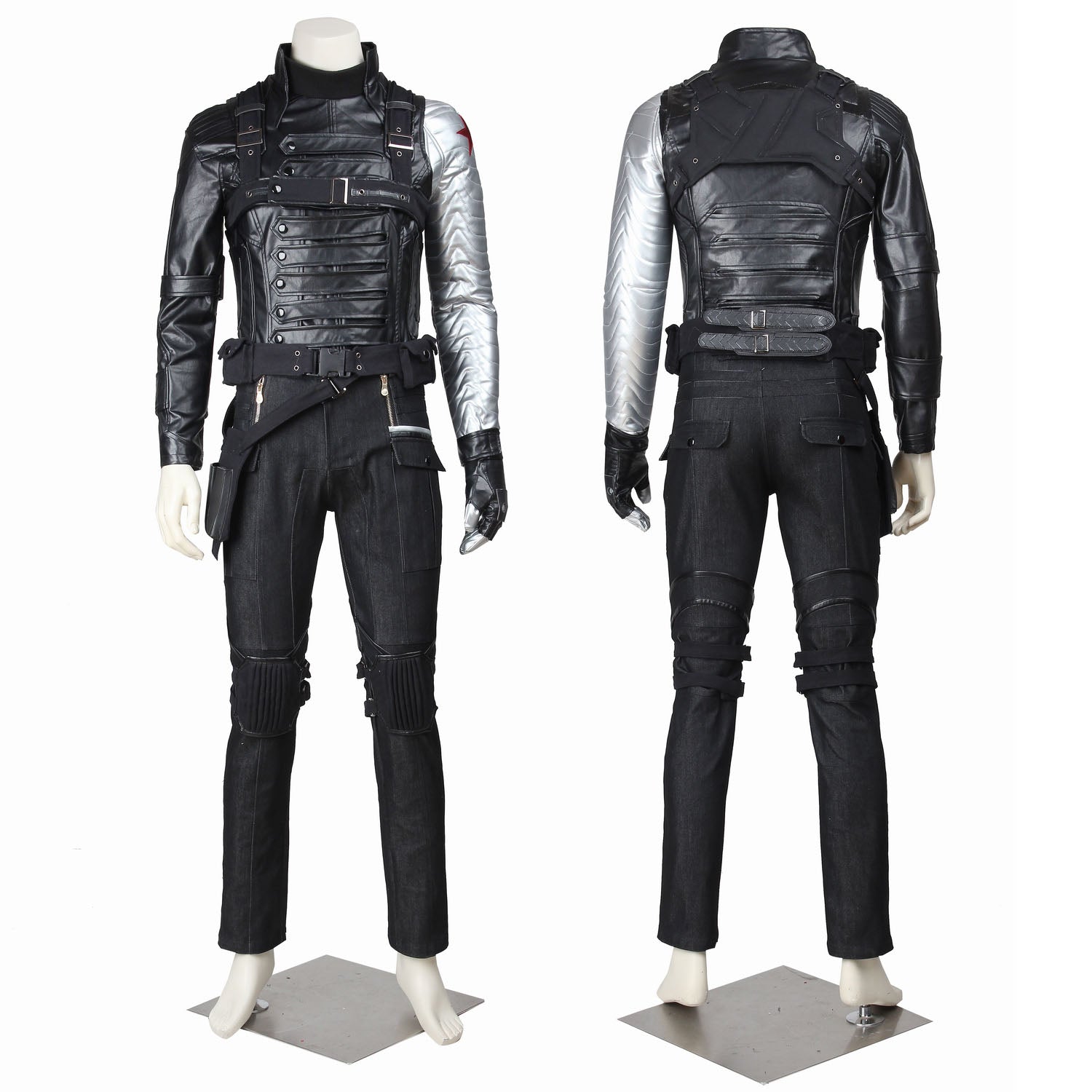 Captain America 2 Winter Soldier Bucky Barnes Male Fullset Cosplay CostumesThemed Carnival Party Outfit