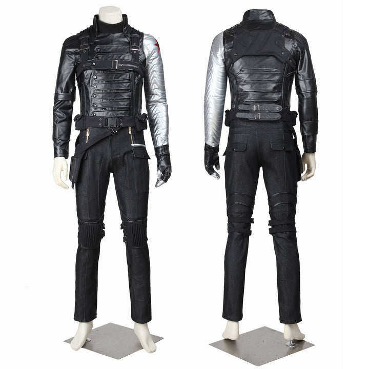 Captain America 2 Winter Soldier Bucky Barnes Male Fullset Cosplay CostumesThemed Carnival Party Outfit