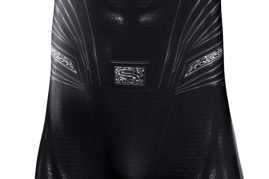Justice League Superman Black Suit Jumpsuit with Cloak Cosplay Costumes