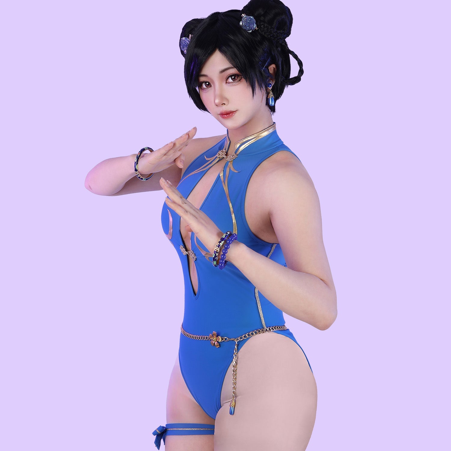 Game Street Fighter 6 Chun Li Woman Swimsuit Cosplay CostumesThemed Carnival Party Outfit