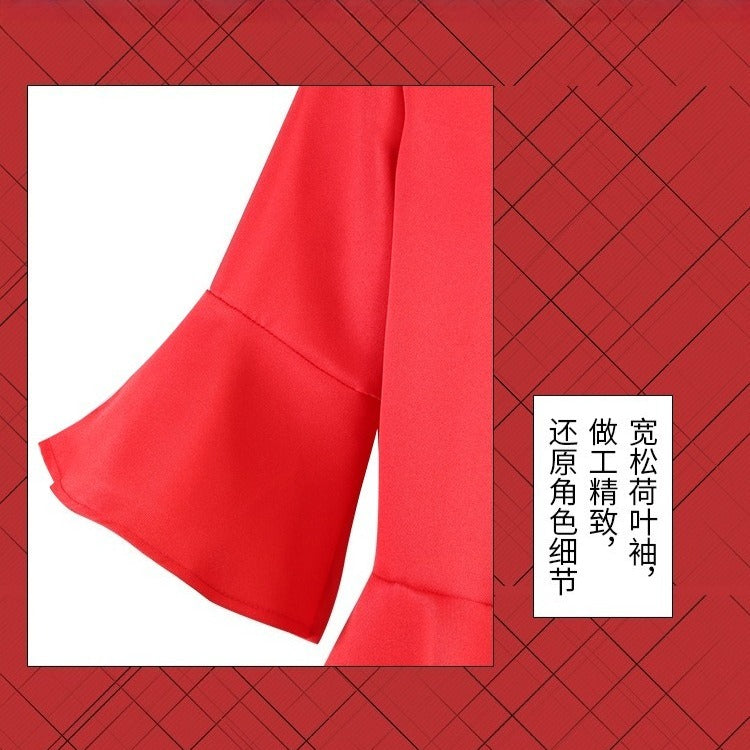 Anime Navigation Monkey D. Luffy Red Shirt Fullset One Piece Cosplay Costumes