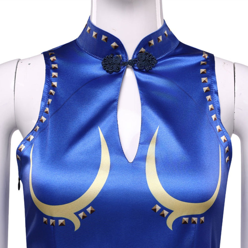 Game Street Fighter Chun-Li Battle Suit Cosplay Costumes Women's Dress Themed Carnival Outfit