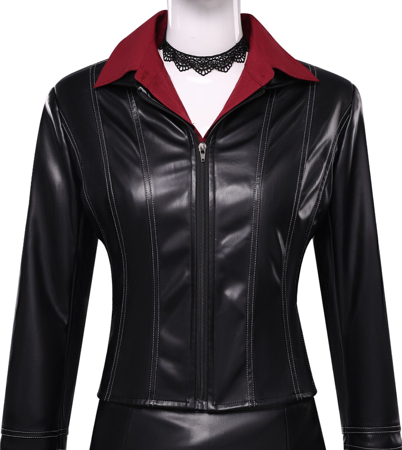 Resident Evil Ada Wong Black Leather Suit Cosplay Costumes Halloween Themed Carnival Outfit