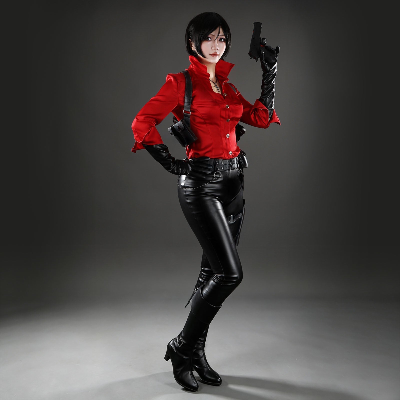 Resident Evil 6 Ada Wong Red Shirt Fullset Cosplay CostumesThemed Carnival Party Outfit