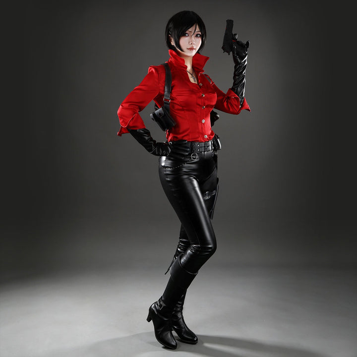 Resident Evil 6 Ada Wong Red Shirt Fullset Cosplay CostumesThemed Carnival Party Outfit