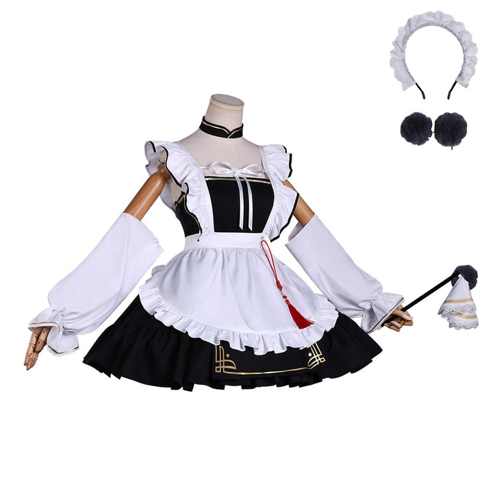 Game Azur Lane Chang Feng Maid Outfit Full Set Lolita Cosplay Costumes