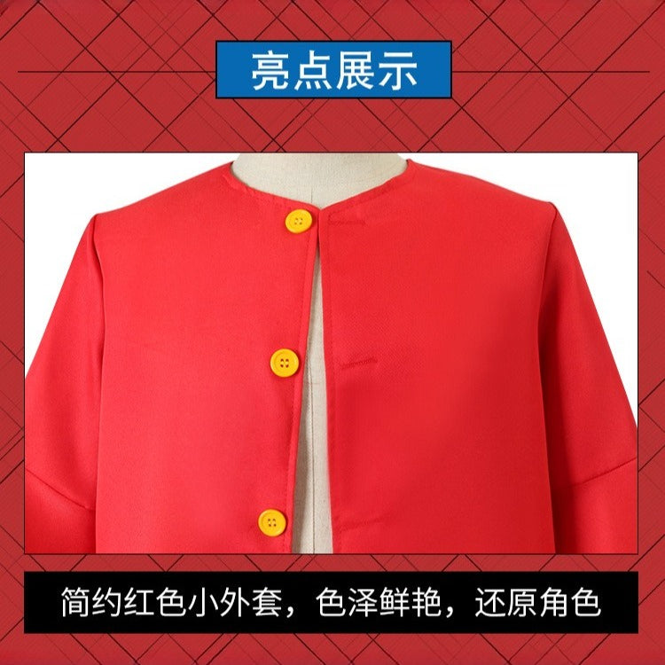 Anime Navigation Monkey D. Luffy Red Shirt Fullset One Piece Cosplay Costumes