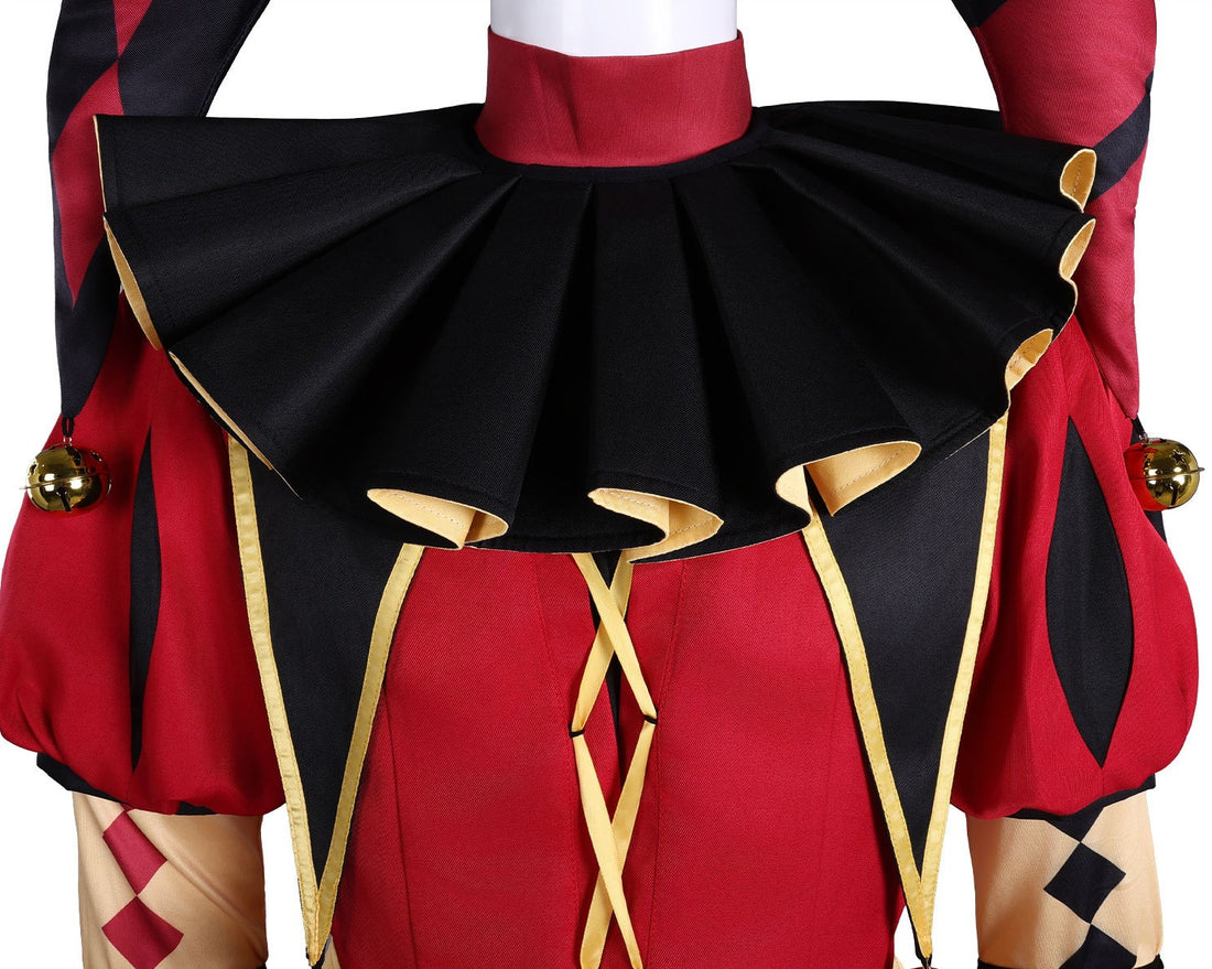 The Freak Circus Pierrot Harlequin Jester Cosplay Costumes Halloween Clown Carnival Party Outfit