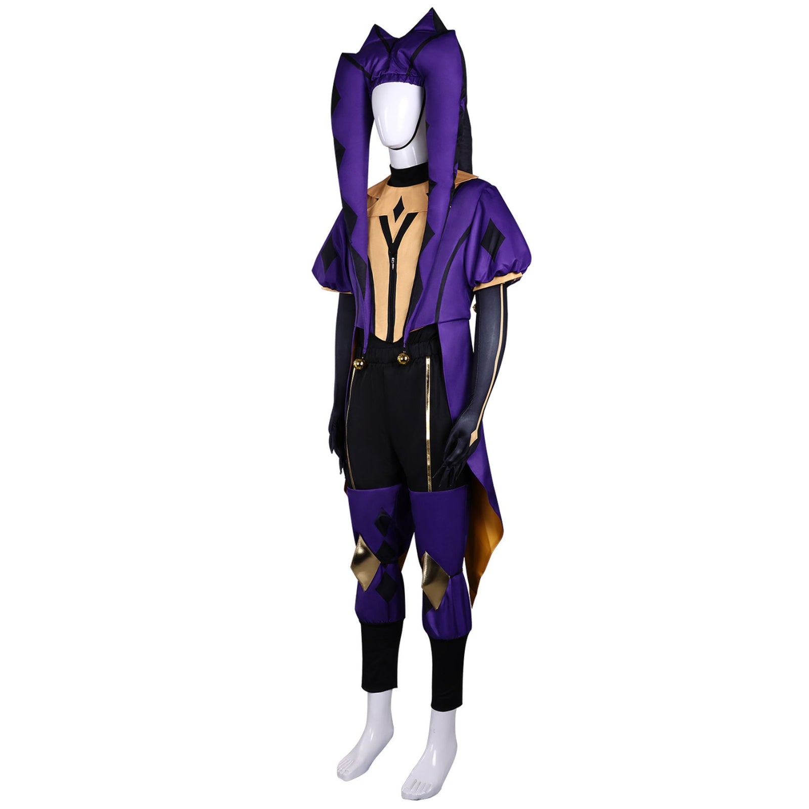 The Freak Circus Pierrot Harlequin Jester Cosplay Costumes Halloween Clown Carnival Party Outfit