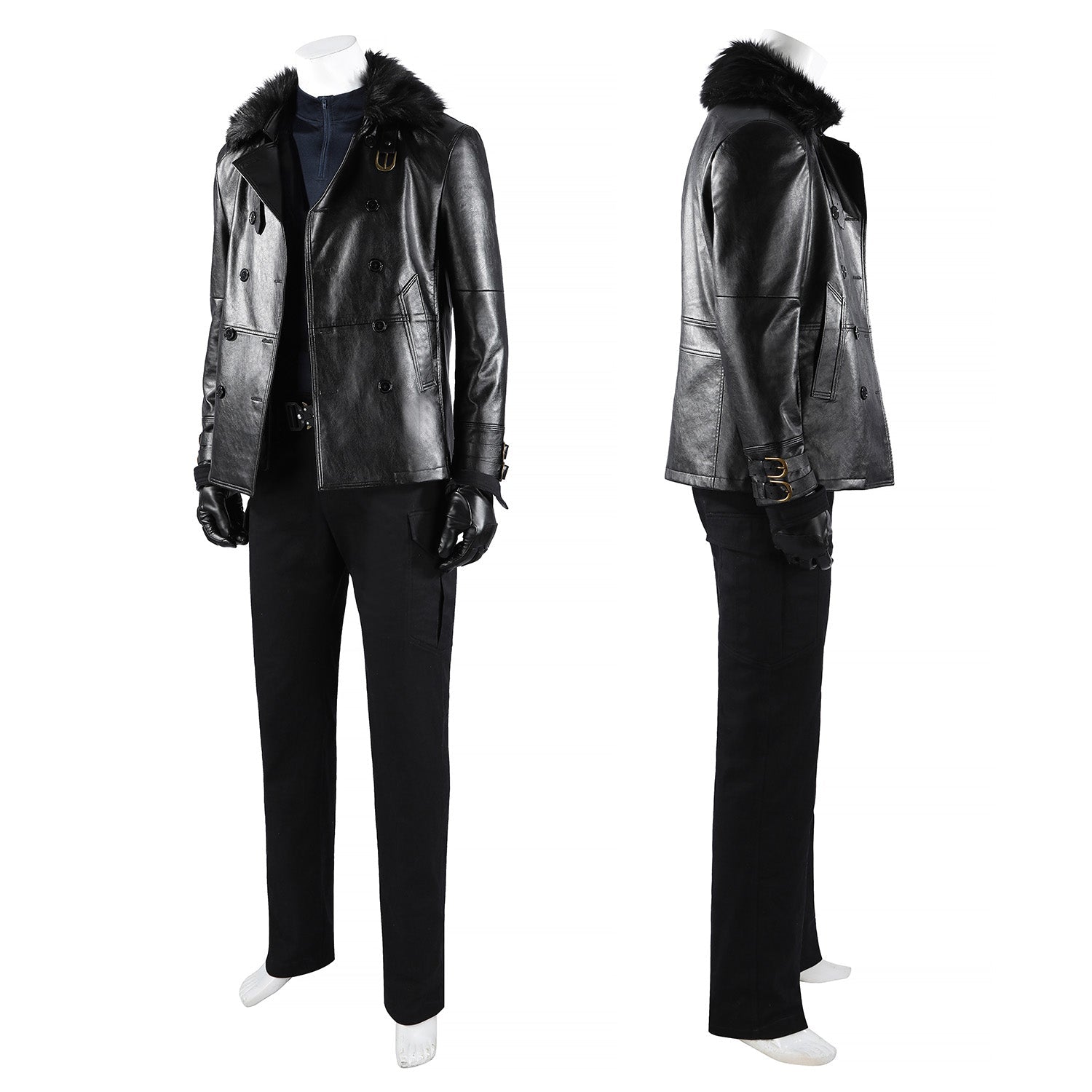 Resident Evil 9 Requiem Leon Leather Jacket Fullset Cosplay CostumesThemed Carnival Party Outfit