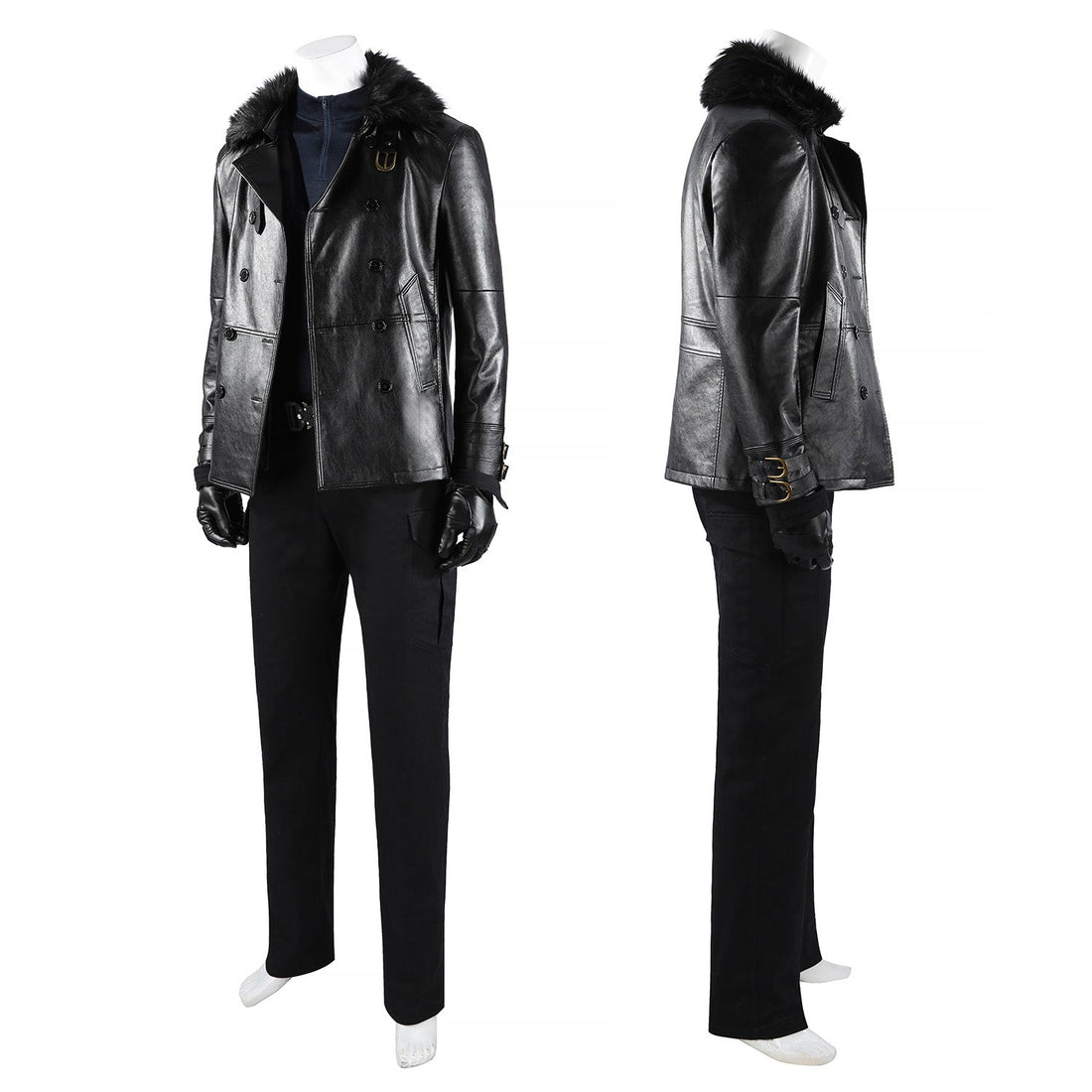 Resident Evil 9 Requiem Leon Leather Jacket Fullset Cosplay CostumesThemed Carnival Party Outfit