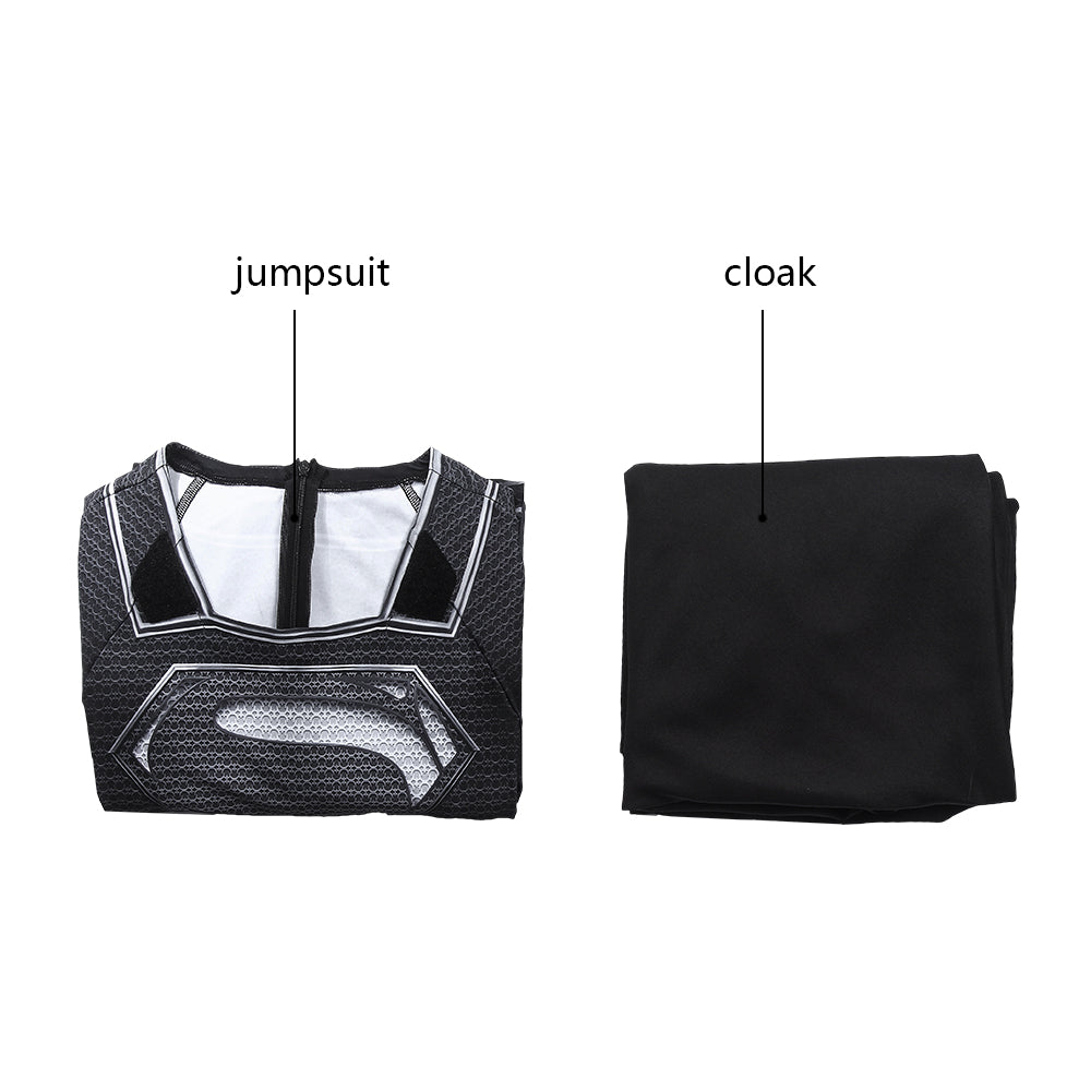 Justice League Clark Kent Superman Male Black Jumpsuit Cosplay Costumes