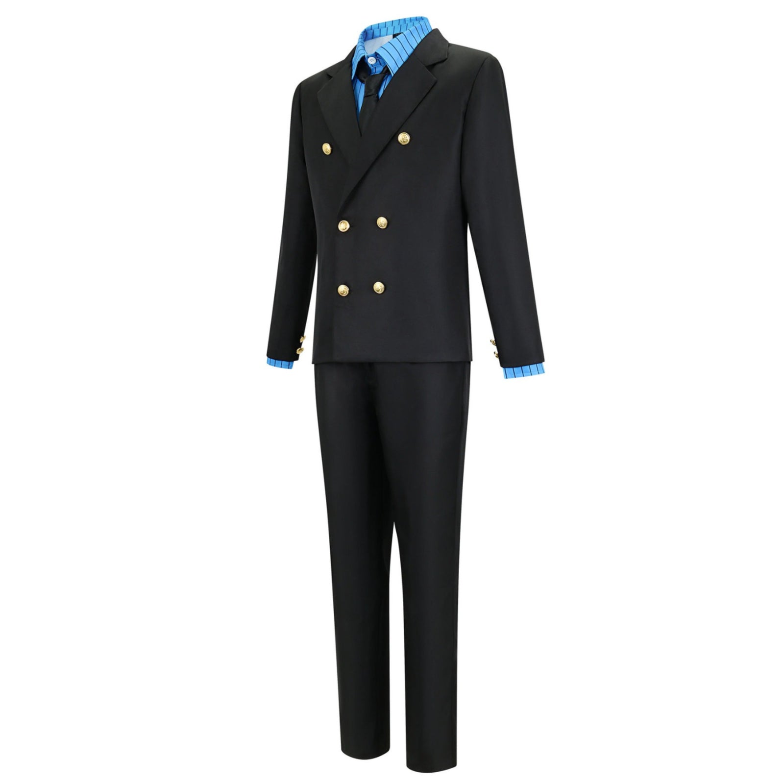 Navigation Sanji Cosplay Costume Blue Yellow Uniform One Piece Halloween Outfit for Men