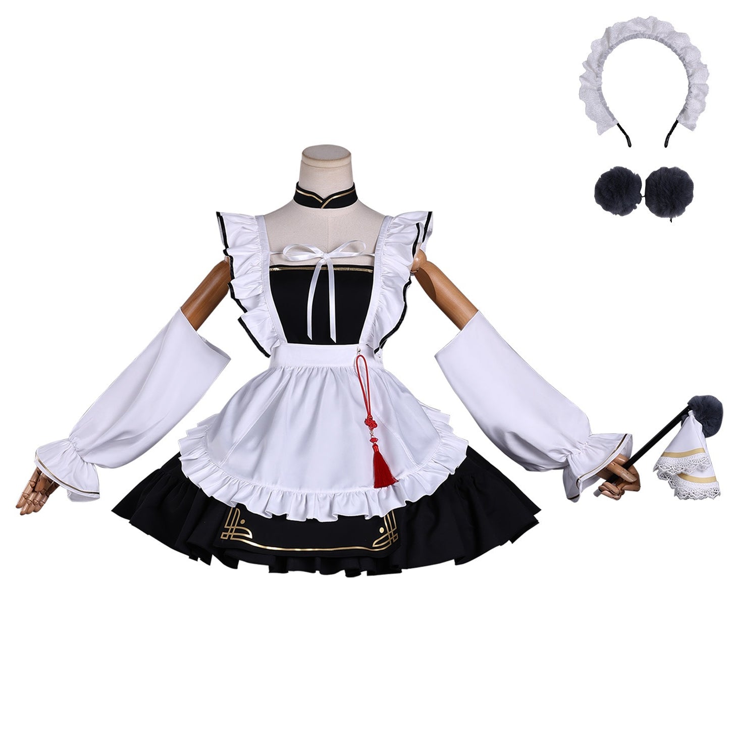 Game Azur Lane Chang Feng Maid Outfit Full Set Lolita Cosplay Costumes