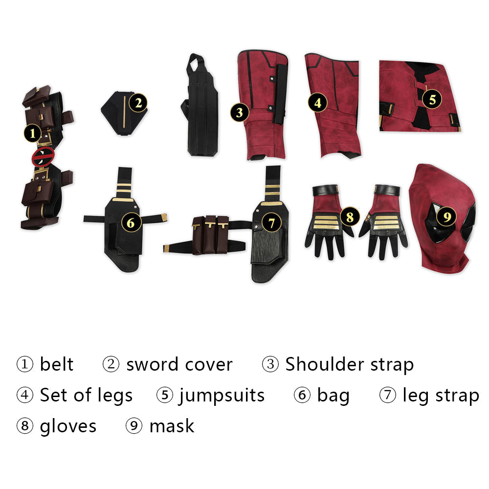 Deadpool 3 Deadpool & Friend Wade Wilson Male Top Cosplay CostumesThemed Carnival Party Outfit