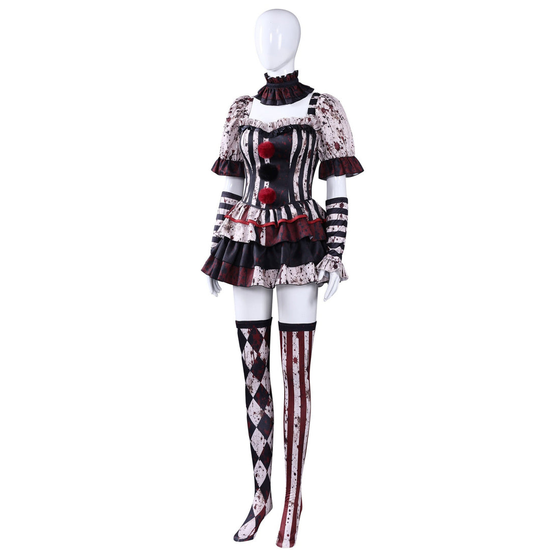 Killer Terrifier Clown Bloodstained Premium Edition Cosplay Costume Halloween Party Joker Outfit