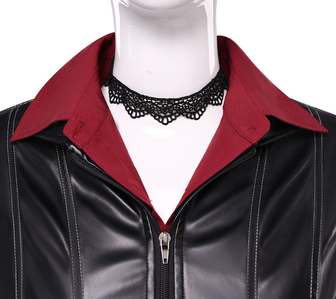 Resident Evil Ada Wong Black Leather Suit Cosplay Costumes Halloween Themed Carnival Outfit