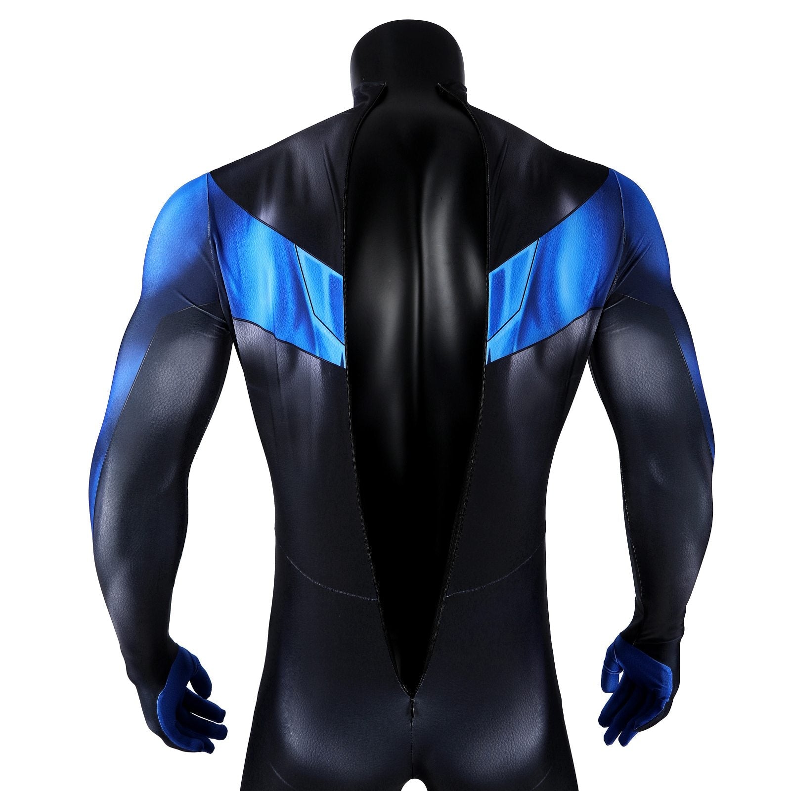 Nightwing Blue Battle Suit Jumpsuit Eye Mask Cosplay Costumes