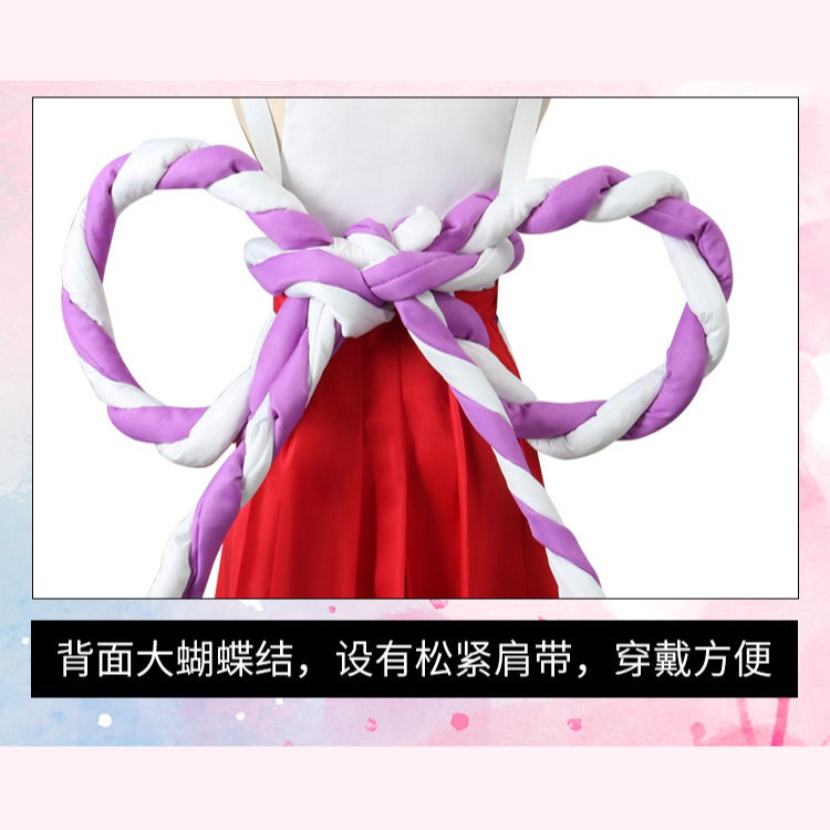 Anime Navigation Yamato Red White Kimono Fullset One Piece Cosplay Costumes