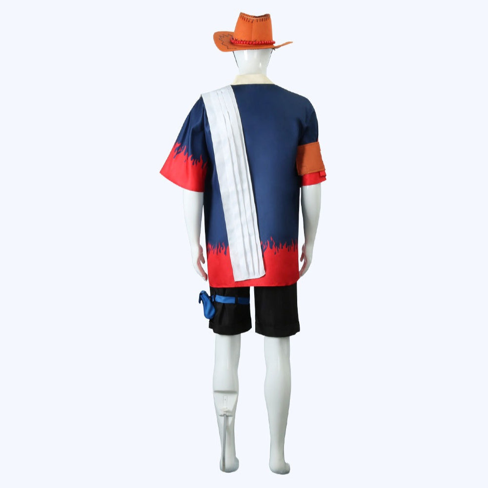 Anime Navigation Portgas D Ace Fullset with Hat One Piece Cosplay Costumes