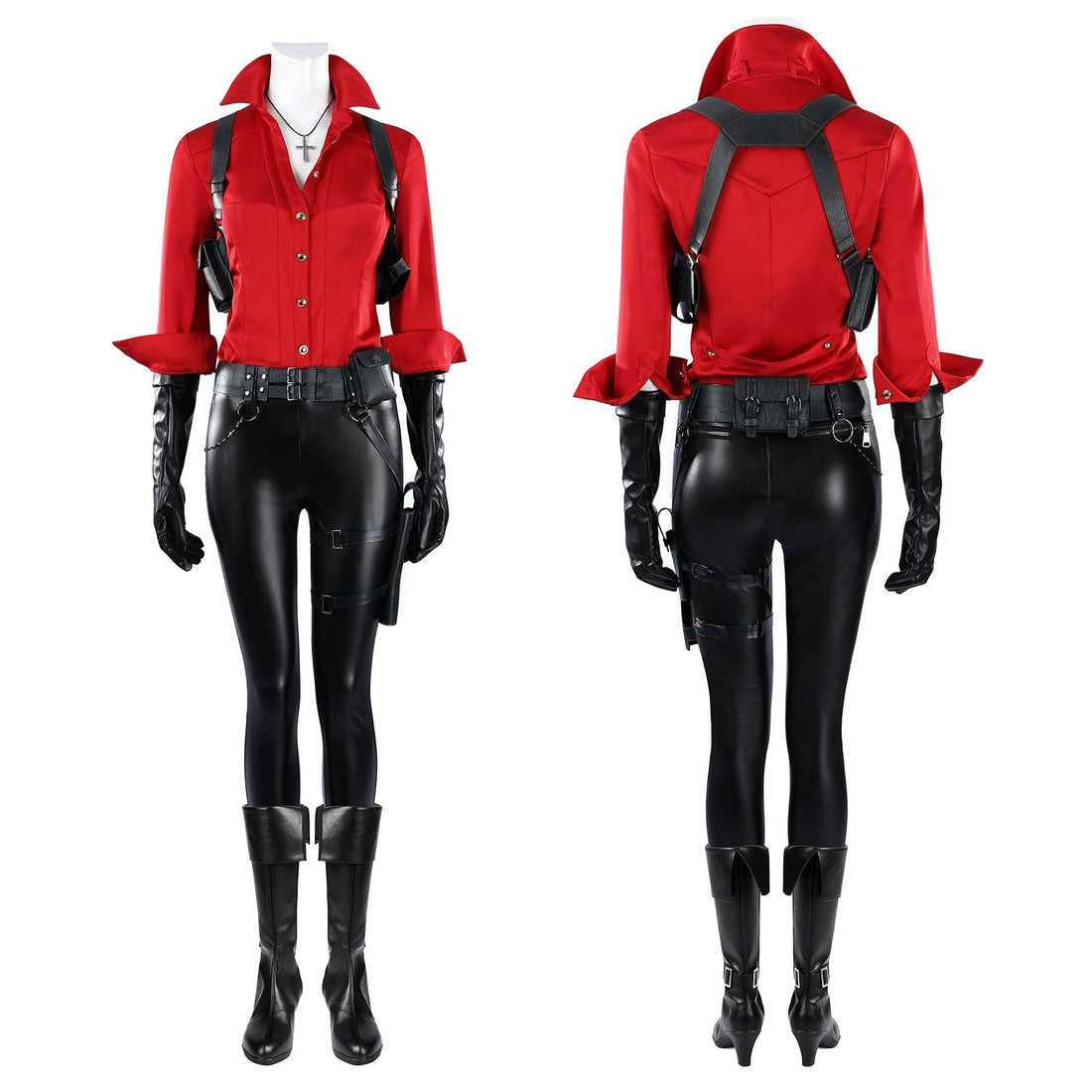 Resident Evil 6 Ada Wong Red Shirt Fullset Cosplay CostumesThemed Carnival Party Outfit
