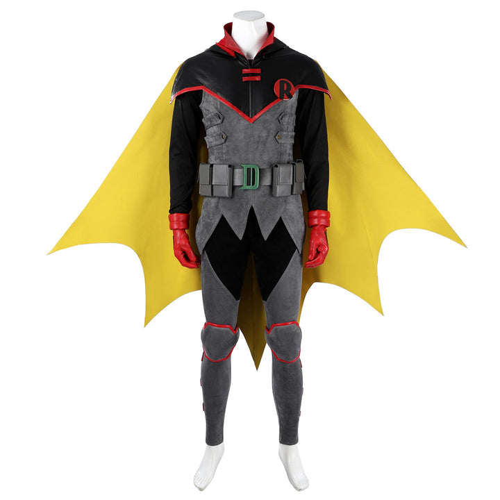 Batman: Son of The Demon Robin Damian Wayne Cosplay Costumes Halloween Suit with CloakThemed Carnival Party Outfit